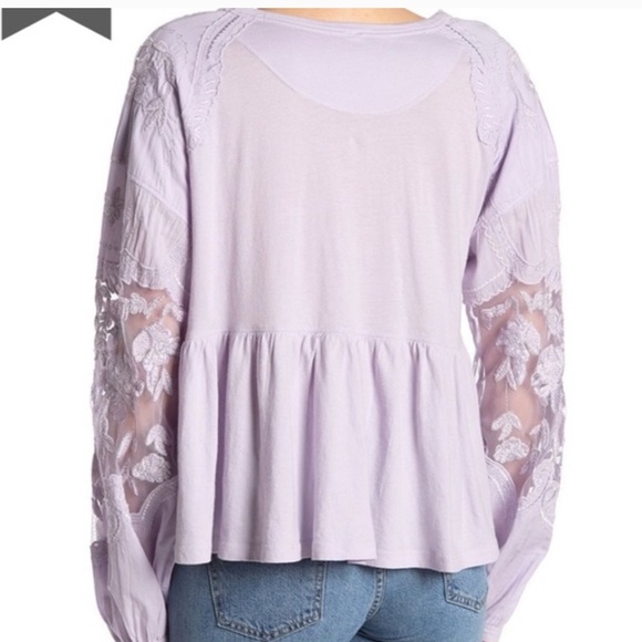 Free People Lilac Lace Penny Shirt small - Picture 4 of 9